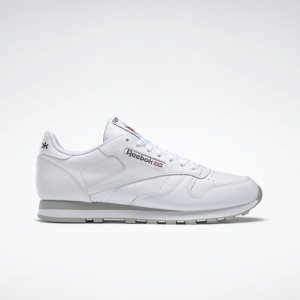 Reebok Classic Leather Turnschuhe Herren - Weiß/HellGrau - DE 765-REO